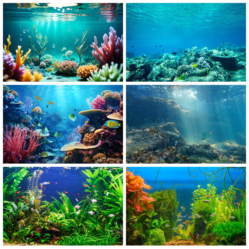 Aquarium Marine World - Underwater World Seabed Photography Backdrop Undersea