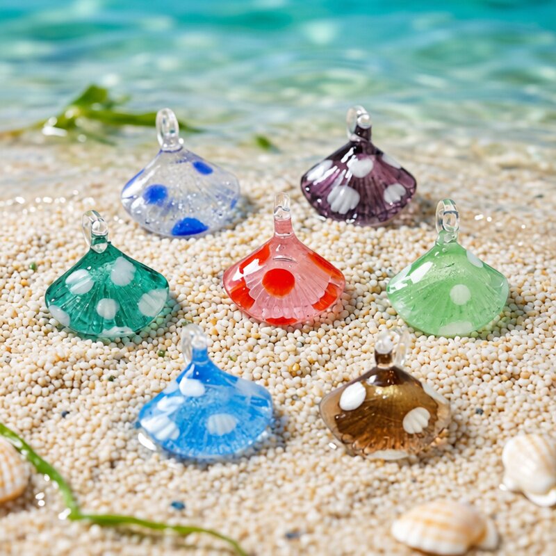 Marine Life Aquariums - Colorful Mini Sea Shell Charm Glass