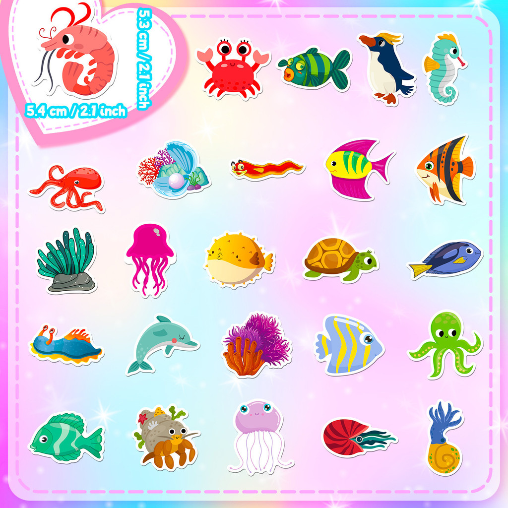 50Pcs Marine Life Stickers - C - Marine Aquarium & Regional Centre ulasan dan harga