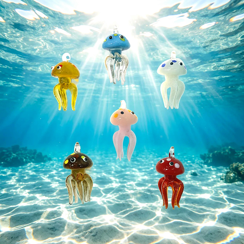 Colorful Mini Jellyfish Glass  - Marine Life Aquariums ulasan dan harga