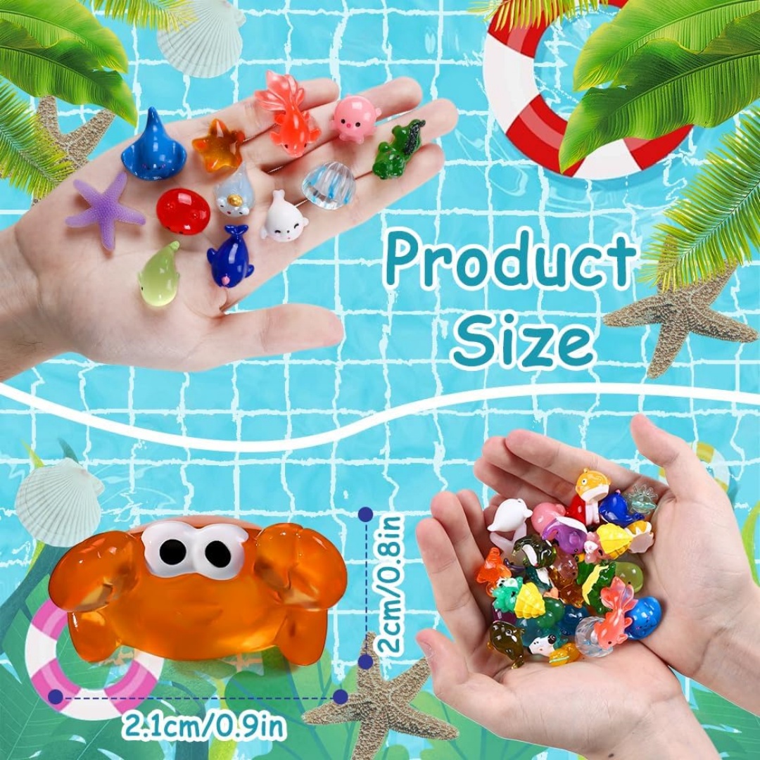 Mini Ocean Animals Resin Figur - Aquarium Marine World ulasan dan harga