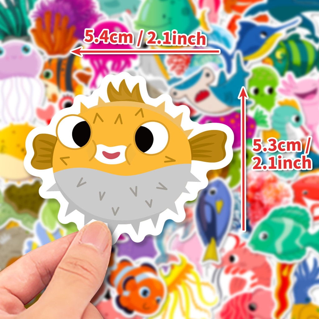 50Pcs Marine Life Stickers Dol - Marine Life Aquariums ulasan dan harga