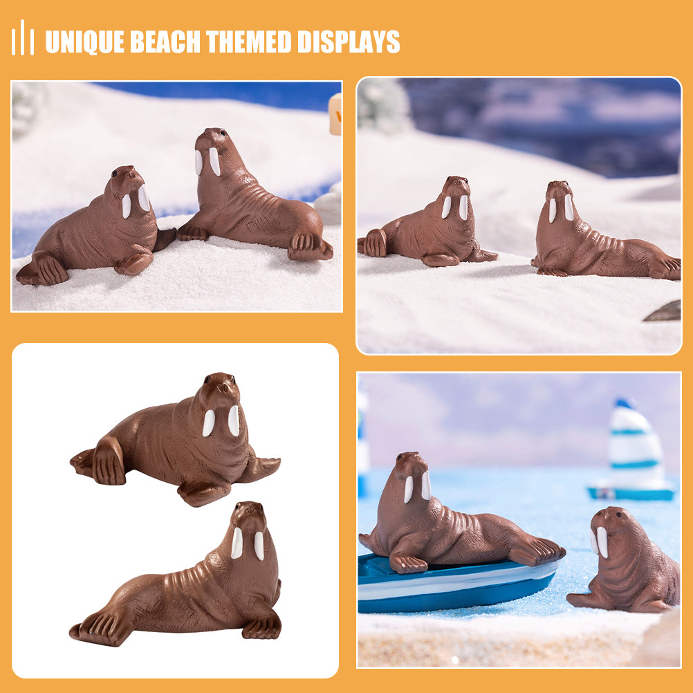 2Pcs Mini Resin Walrus Marine  - Marine Aquarium & Regional Centre ulasan dan harga